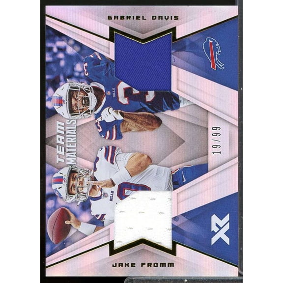 Gabriel Davis/Jake Fromm Card 2020 Panini XR Rookie Team Materials #19