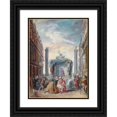 thumbnail image 1 of Gabriel Jacques de Saint-Aubin 12x14 Black Ornate Wood Framed Double Matted Museum Art Print Titled: Venetian Festivals (After 1759), 1 of 5