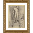 thumbnail image 1 of Gabriel Jacques de Saint-Aubin 17x24 Gold Ornate Framed and Double Matted Museum Art Print Titled - Rendezvous in the Palais Royal (1774), 1 of 4