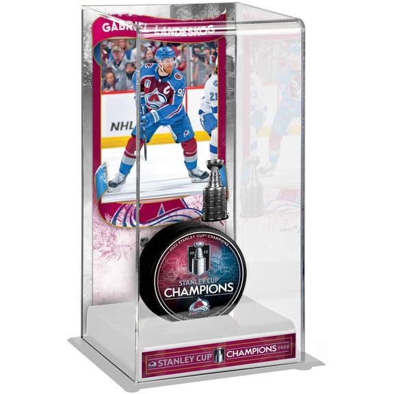 Gabriel Landeskog Colorado Avalanche 2022 Stanley Cup Champions Logo Deluxe Tall Hockey Puck Case - Fanatics Authentic Certified