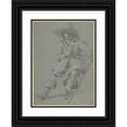 thumbnail image 1 of Gabriel Metsu 11x14 Black Ornate Wood Framed Double Matted Museum Art Print Titled: Seated Cavalier with Glass (Mid-17th Century), 1 of 5