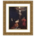 thumbnail image 1 of Gabriel Metsu 15x18 Gold Ornate Wood Frame and Double Matted Museum Art Print Titled - Crucifixion (1660 - 1665), 1 of 4