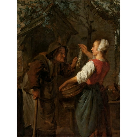 Gabriel Metsu The Herring Seller Painting Extra Large XL Wall Art Poster Print