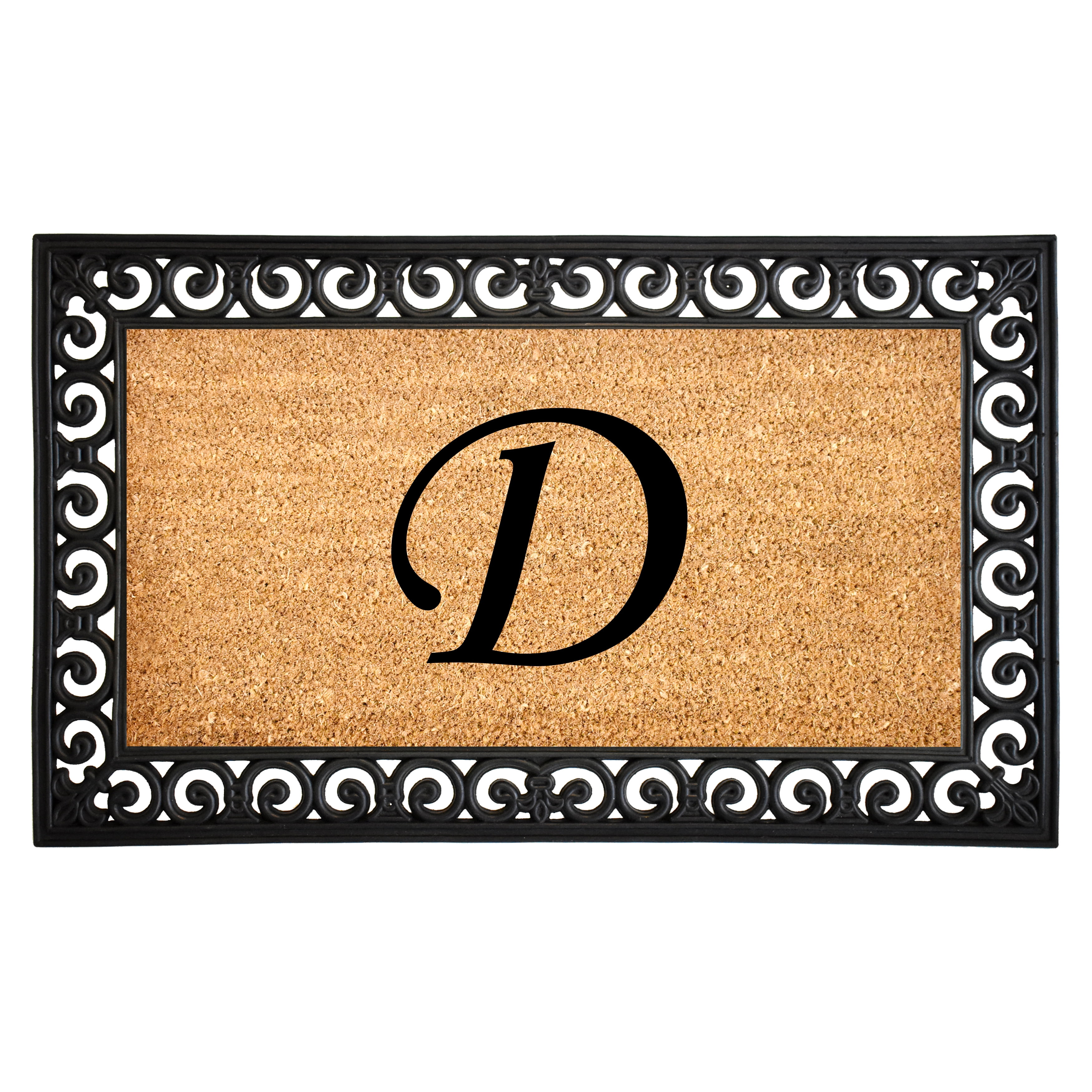 Gabriel Monogram Doormat, 18" x 30" (Letter D)