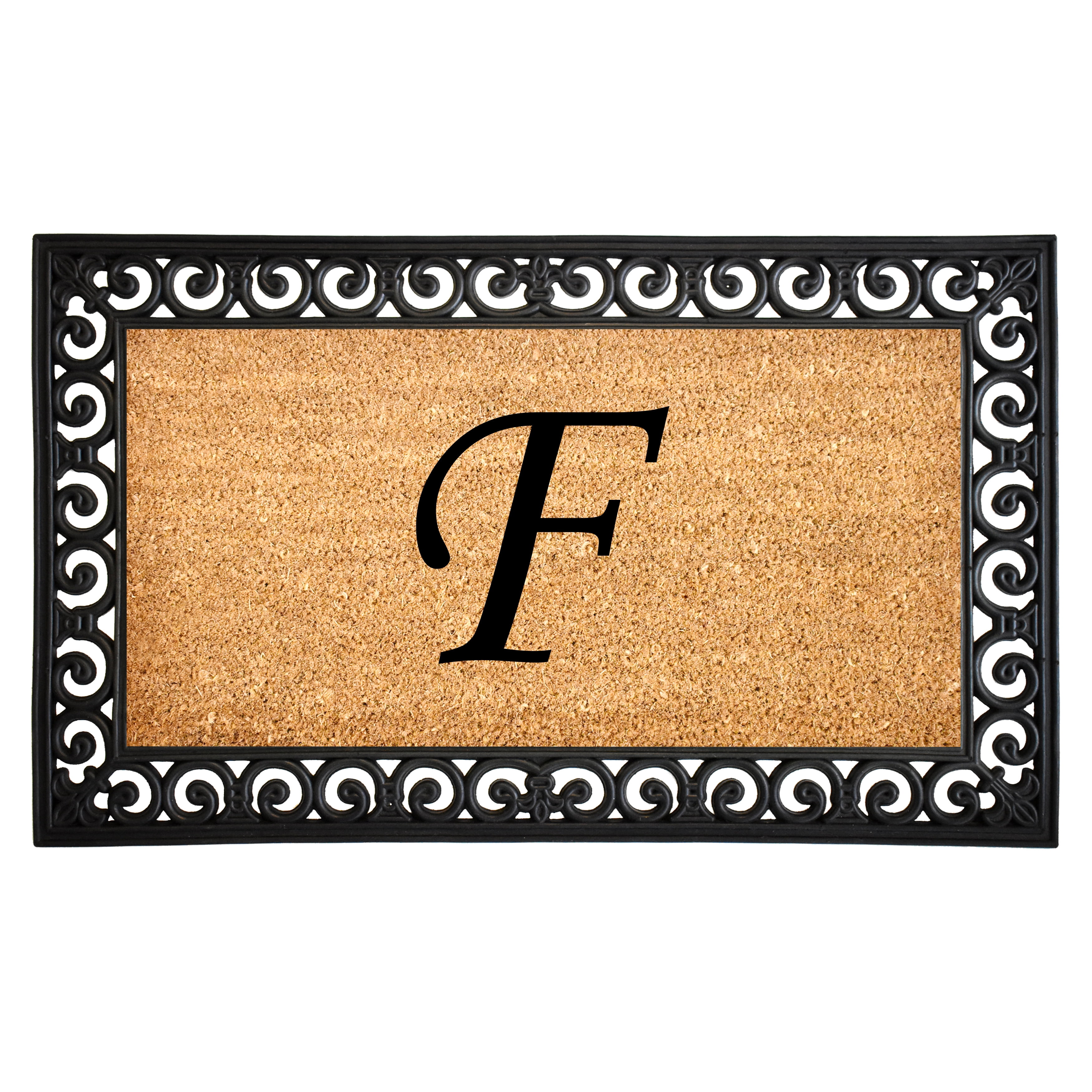 Gabriel Monogram Doormat, 18" x 30" (Letter F)
