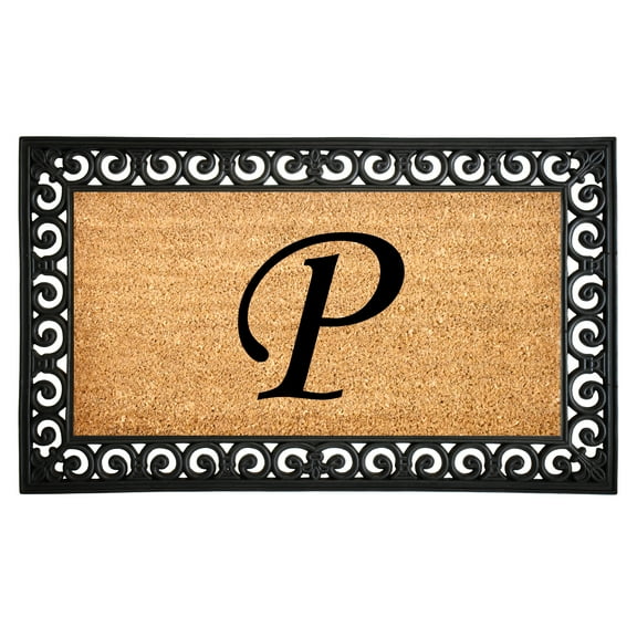 Gabriel Monogram Doormat, 18" x 30" (Letter P)
