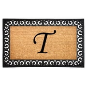 Gabriel Monogram Doormat, 18" x 30" Letter T