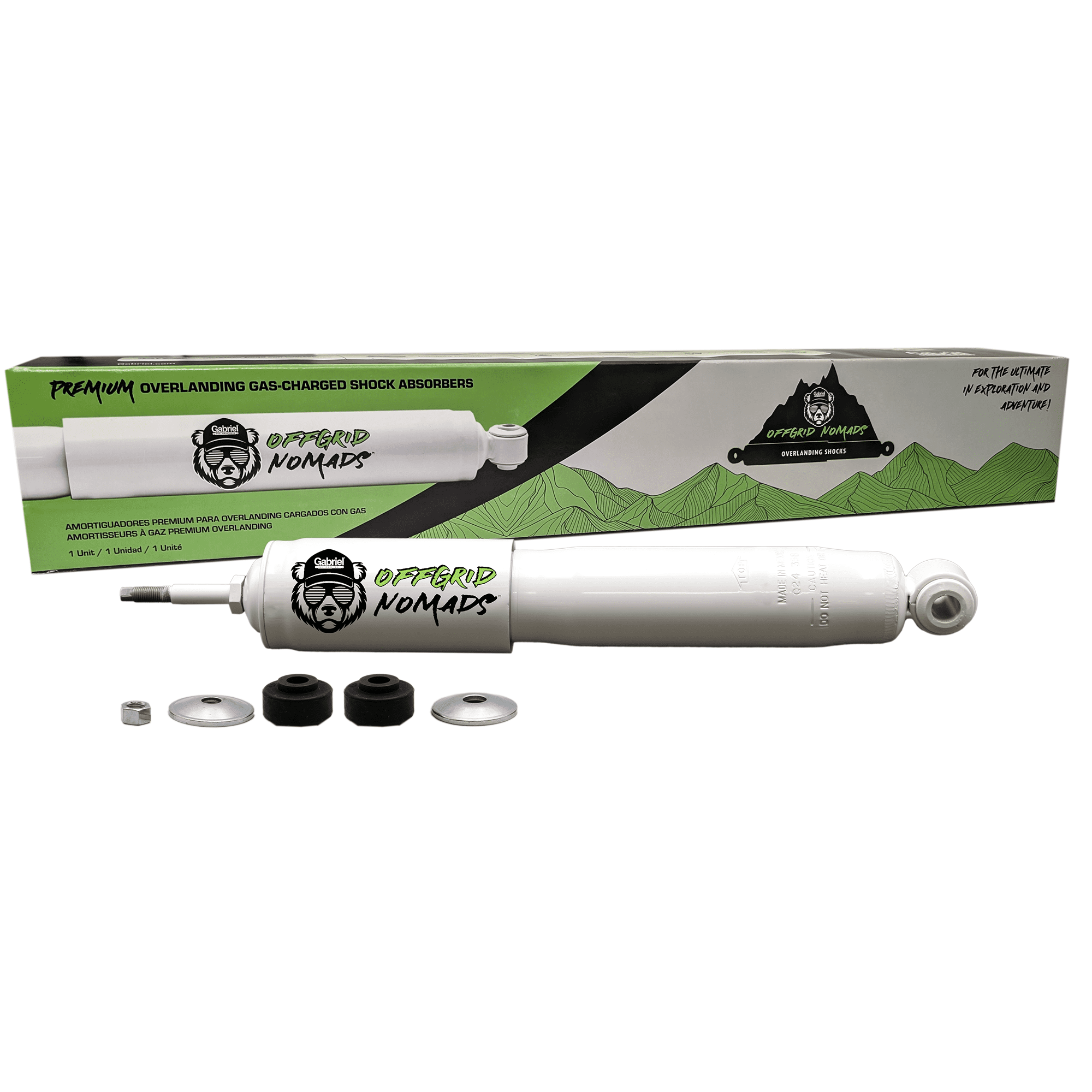 Gabriel OffGrid Nomads NM1005 All‑Terrain Off‑Road – Front Shocks (Single) Fits Ford E‑350 Super Duty (1999–2024), E‑250 (2003–2014), E‑450 Super Duty, Ford F‑250/F‑350 RWD