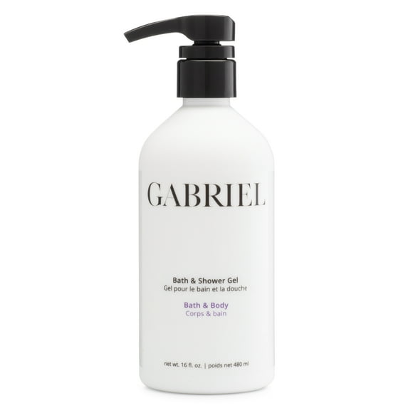 Gabriel Skincare Bath & Shower Gel, Natural, Paraben Free, Vegan, Cruelty-free, Non GMO, 16 Oz.