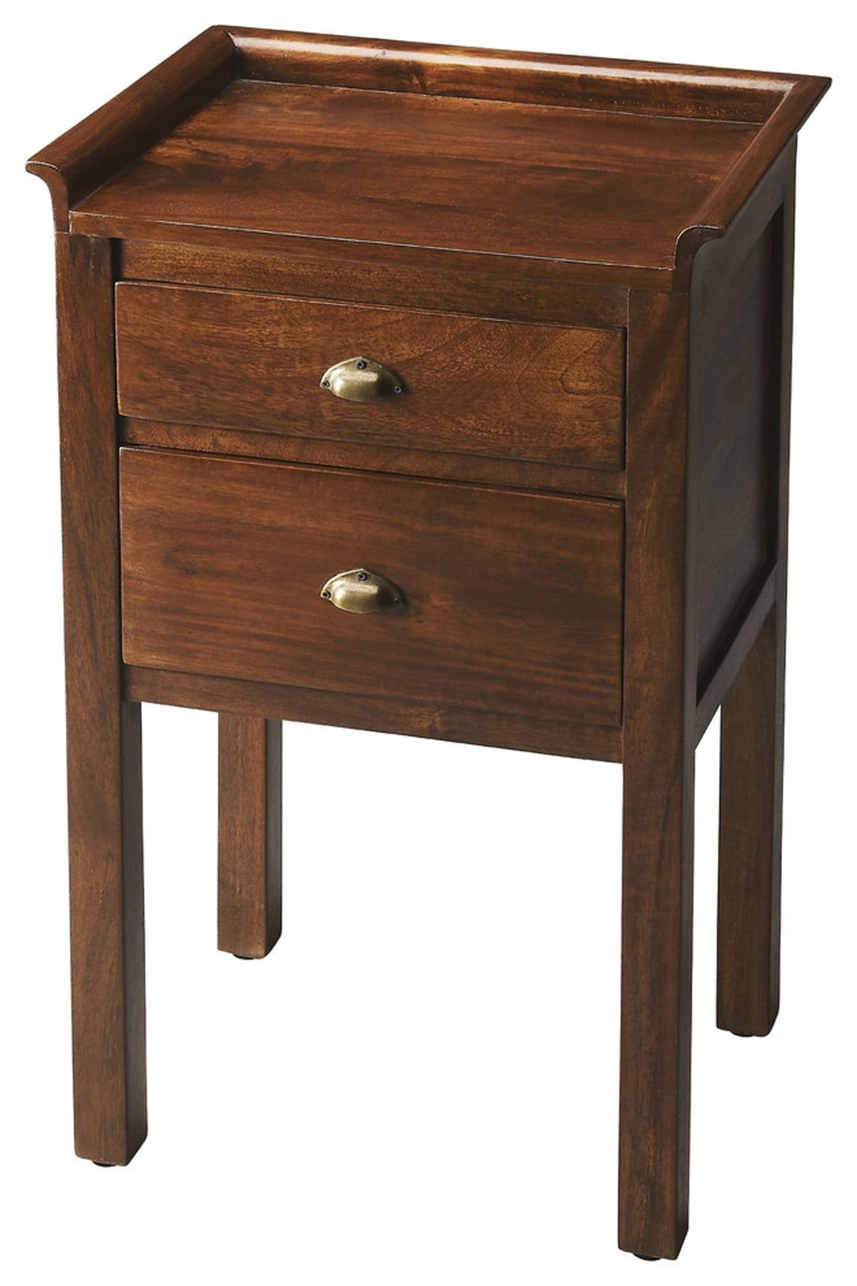 Gabriel Dark Brown Solid Wood Side Table with Storage