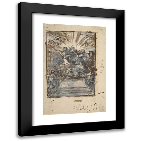 Gabriel de Saint-Aubin 17x24 Black Modern Framed Museum Art Print Titled - Design for a Monument (18th Century)