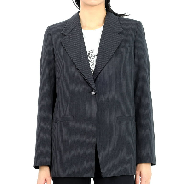 Gabriela Coll Garments Ladies Grey Double Collar Jacket, Size Large