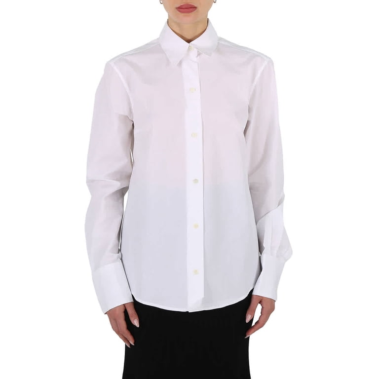 Gabriela Coll Garments Ladies White Cropback Shirt, Size Large 