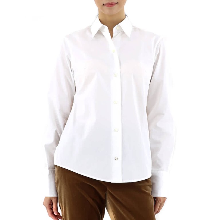 Gabriela Coll Garments Ladies White Cropback Shirt, Size Small 