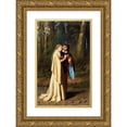thumbnail image 1 of Gabriele Castagnola 13x18 Gold Ornate Wood Frame and Double Matted Museum Art Print Titled - Seduction (1876), 1 of 4