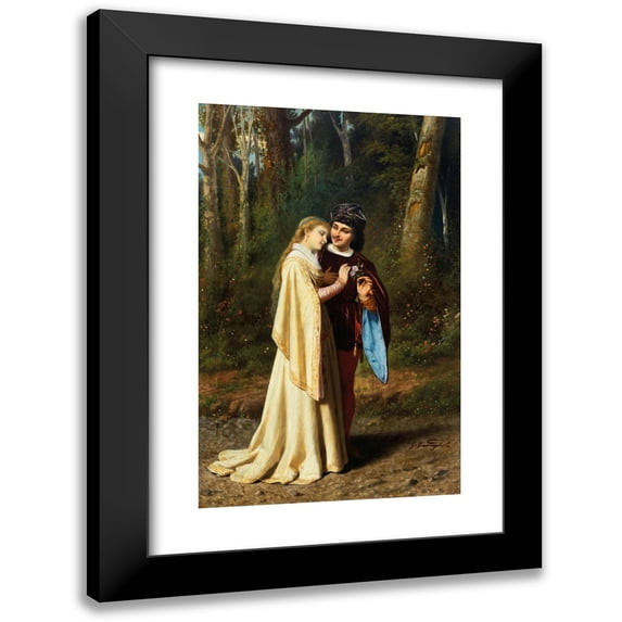 Gabriele Castagnola 16x24 Black Modern Framed Museum Art Print Titled - Seduction (1876)