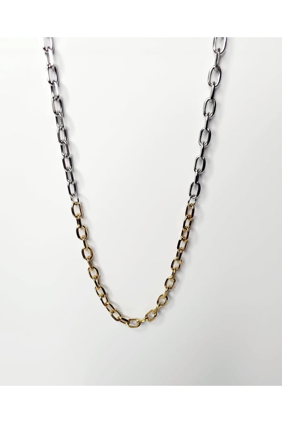 Two Toned Customized Necklace, Stainless Steel, 22 In, 1 Piece
