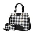 thumbnail image 1 of Gabriella Checkers Handbag with Wallet, Black, 1 of 1