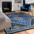 thumbnail image 1 of Gabriella Medallion Blue, Brown, Beige and Ivory Viscose Area Rug 5x8 69657, 1 of 9