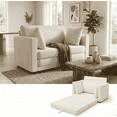 thumbnail image 1 of Gacale Sofa Bed, 2-in-1 Pull Out Loveseat Sleeper Sofa, Folding Floor Couch for Guest Room and Bedroom, Beige, 1 of 7
