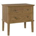 thumbnail image 1 of Gacfiew Solid Wood Nightstand with 2 Drawers, Wooden Bed Side Table, Tall Wooden Night Stand, End Table with 2 Drawers for Bedroom or Living Room, Teak, 1 of 10