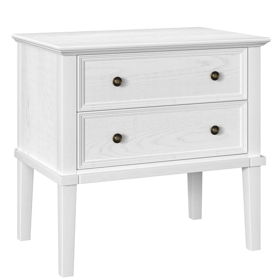 Gacfiew Solid Wood Nightstand with 2 Drawers, Wooden Bed Side Table, Tall Wooden Night Stand, End Table with 2 Drawers for Bedroom or Living Room, White