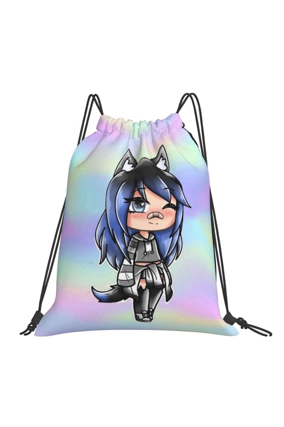 Gacha Life Drawstring Backpack Sackpack String Bag Cinch Water Resistant Bag for Gym Sport Yoga