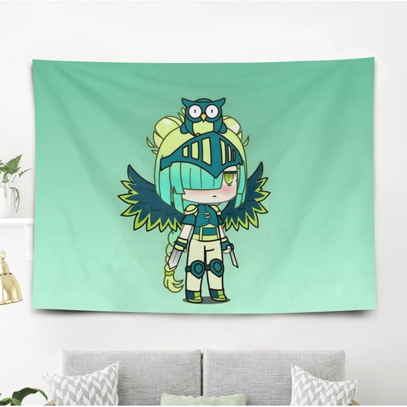 Gacha Life Pattern Wall Hanging 50*60 Inches High-Quality Peach Skin Velvet Material Classic And Charming