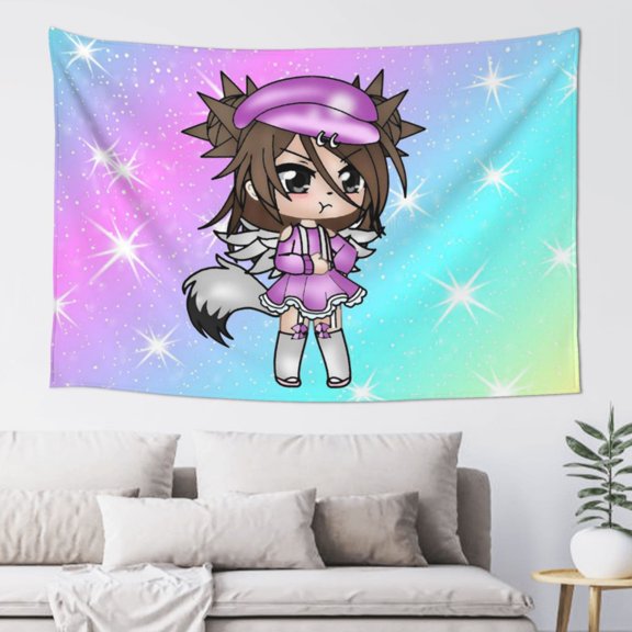 Gacha Life Tapestry Wave Wall Hanging Home Decoration Wall Blanket Dormitory Living Room Bedroom Backdrop Poster (60x40 In)