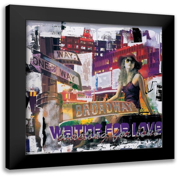 Gachaga, Vincent 12x12 Black Modern Framed Museum Art Print Titled - Waiting for love
