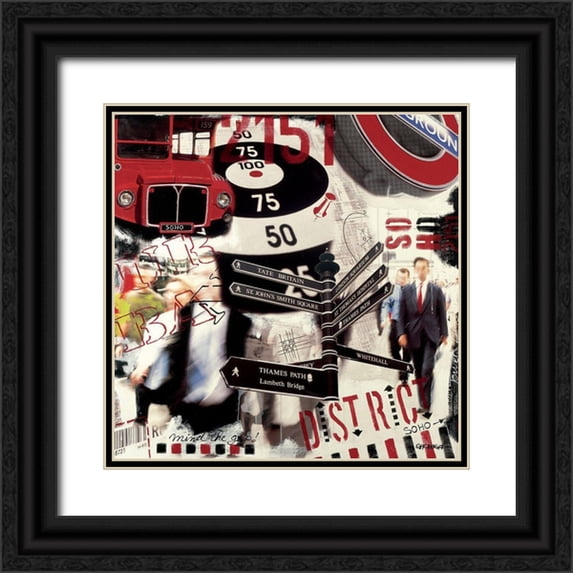 Gachaga, Vincent 12x12 Black Ornate Wood Framed with Double Matting Museum Art Print Titled - Mind the gap