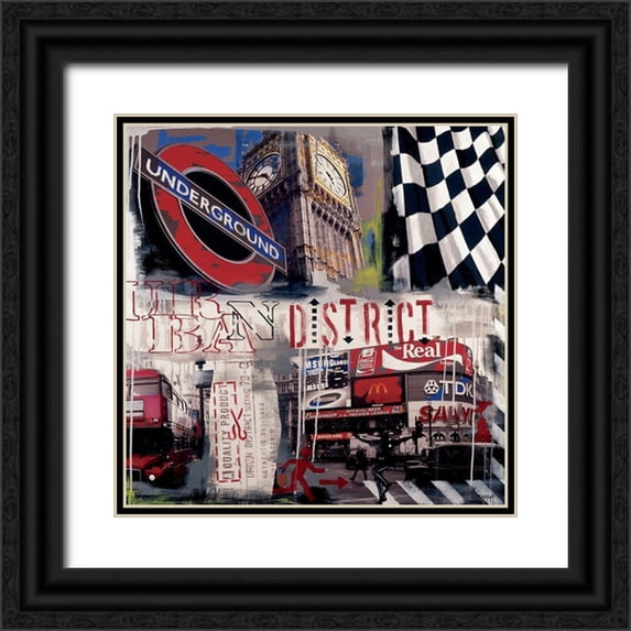 Gachaga, Vincent 15x15 Black Ornate Wood Framed with Double Matting Museum Art Print Titled - London underground