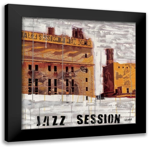 Gachaga, Vincent 20x20 Black Modern Framed Museum Art Print Titled - Jazz session