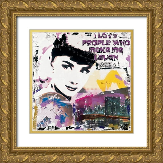 Gachaga, Vincent 20x20 Gold Ornate Wood Framed with Double Matting Museum Art Print Titled - Audrey I love people