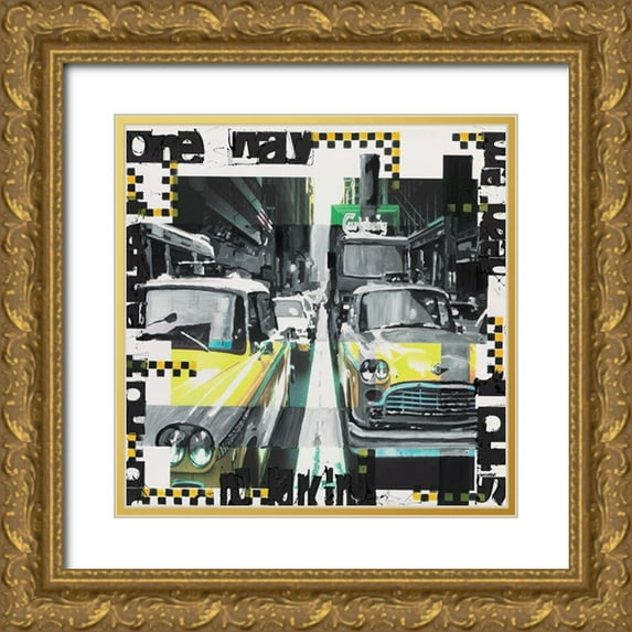 Gachaga, Vincent 20x20 Gold Ornate Wood Framed with Double Matting Museum Art Print Titled - Two cabs