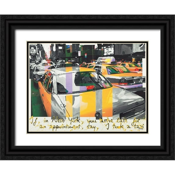 Gachaga, Vincent 32x25 Black Ornate Wood Framed with Double Matting Museum Art Print Titled - Say I took a taxi