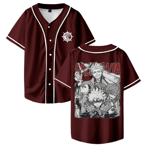 Gachiakuta Anime Baseball Jersey V-Neck Short Sleeve Button-up Shirts Women Men Streetwear Tops