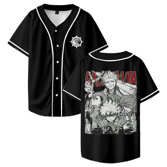 Gachiakuta Anime Baseball Jersey V-Neck Short Sleeve Button-up Shirts Women Men Streetwear Tops