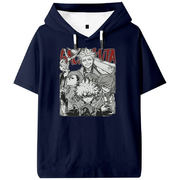 Gachiakuta Anime Hooded T-shirt Short Sleeve Tee Women Men Outdoor Streetwear Harajuku Tops