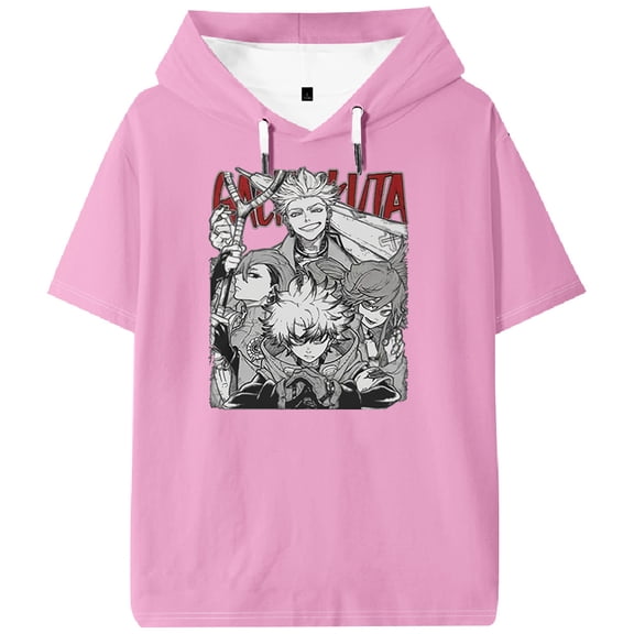 Gachiakuta Anime Hooded T-shirt Short Sleeve Tee Women Men Outdoor Streetwear Harajuku Tops