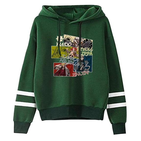 Gachiakuta Anime Hoodie Fashion Printed Men's and Women's Striped Sleeve Sweatshirt