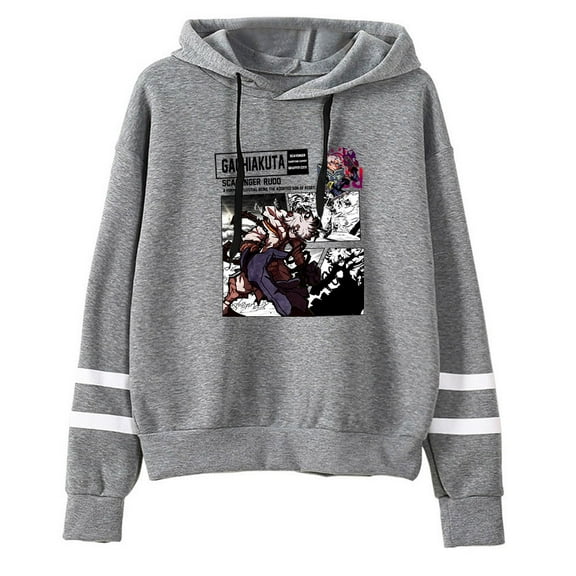 Gachiakuta Anime Hoodie Fashion Printed Men's and Women's Striped Sleeve Sweatshirt