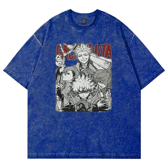 Gachiakuta Anime Washed T-shirt Crewneck Short Sleeve Cotton Tee Women Men Streetwear Tops