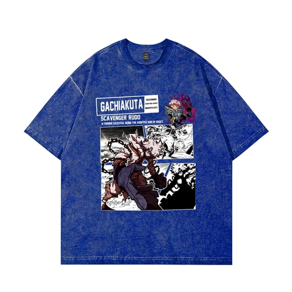 Gachiakuta T-Shirt Cotton Vintage Wash Tee For Women/Men Unisex Short Sleeve Tshirt Cosplay Streetwear