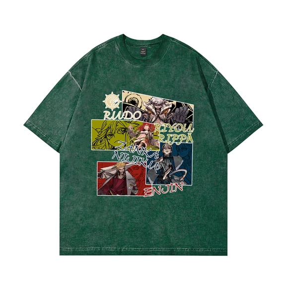 Gachiakuta T-Shirt Cotton Vintage Wash Tee For Women/Men Unisex Short Sleeve Tshirt Cosplay Streetwear