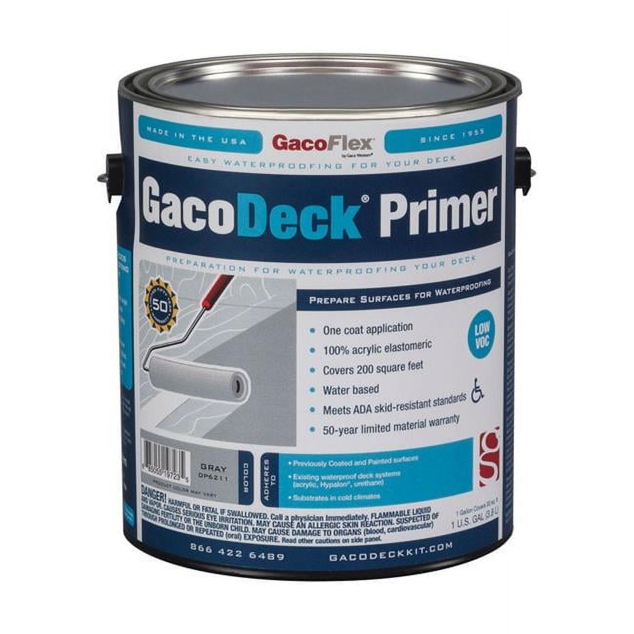 Gaco Western 1765312 Gray Water-Based Solid Deck Coating, 1 gal - Pack of 4