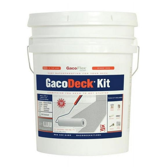 Gaco Western GacoDeck Deck Coating - Waterproof Solid Finish - 3.5 Gal., Adobe, Brown