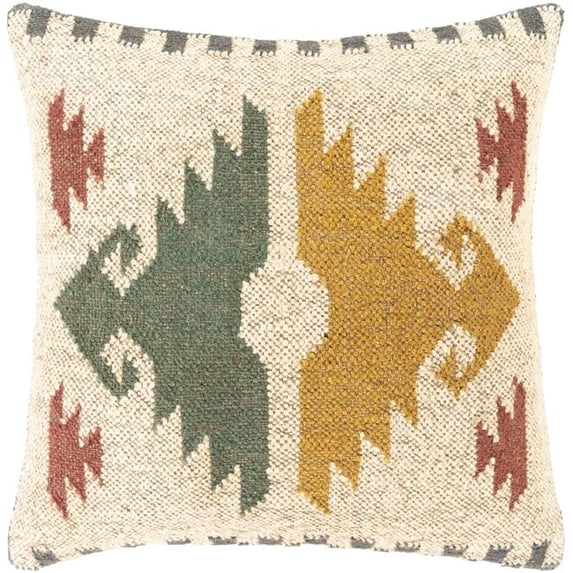 Gada GAD-001 20"H x 20"W Square Pillow Kit in Beige/Tan/Khaki/Camel/Rust/Green