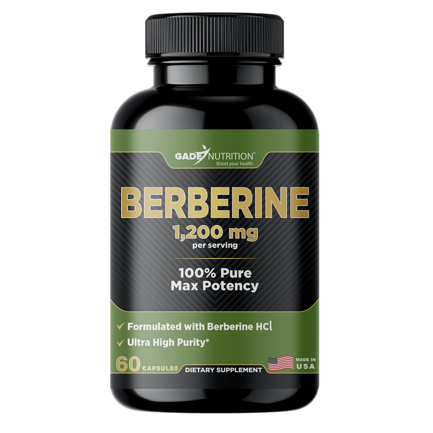 Gade Nutrition Berberine Supplement 1,200 mg  | Berberine Top Choice Vegetable Capsules Made in USA