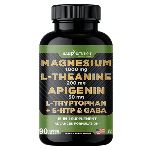 Gade Nutrition Magnesium 1,000 mg with L-Theanine, Apigenin, L-Tryptophan, 5HTP & GABA